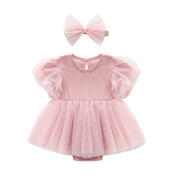 Pink Infants Girls Cotton Bodysuit & Headband