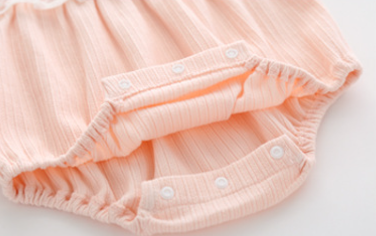 Pink Infant Girls Peter Pan Collar Cotton Bow & Lace Bodysuit
