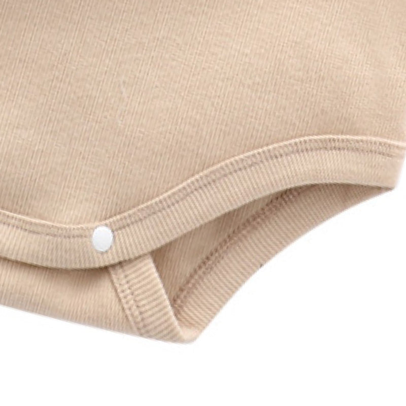 Infants Boys Khaki-Coloured & White Cotton Bodysuit