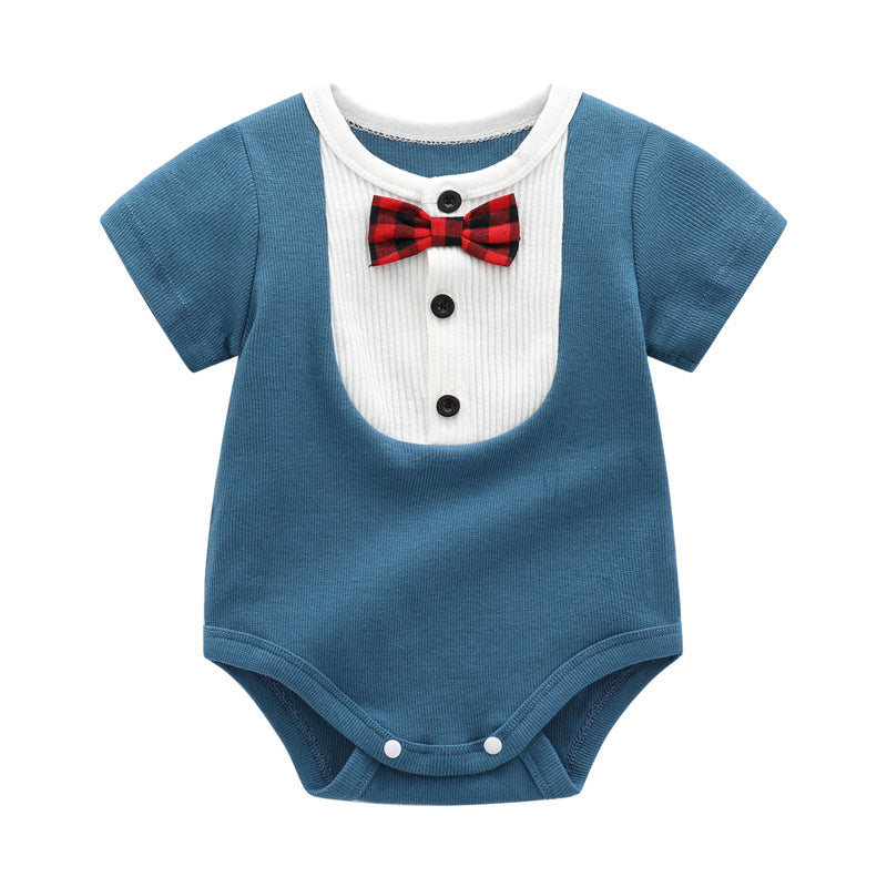 Infant Boys Blue Cotton Bodysuit