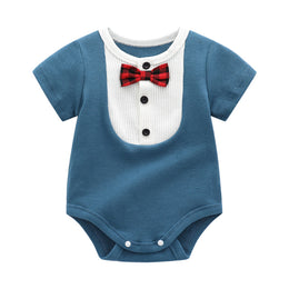 Infant Boys Blue Cotton Bodysuit