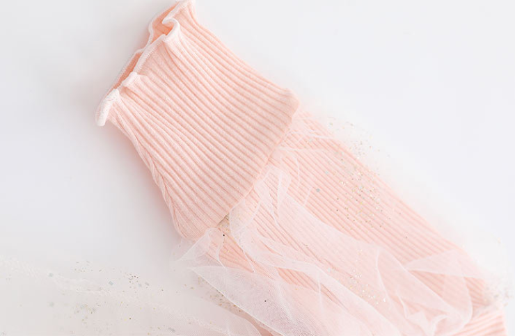 Infant Girls Pink Puff Sleeves Cotton Bodysuit With Headband