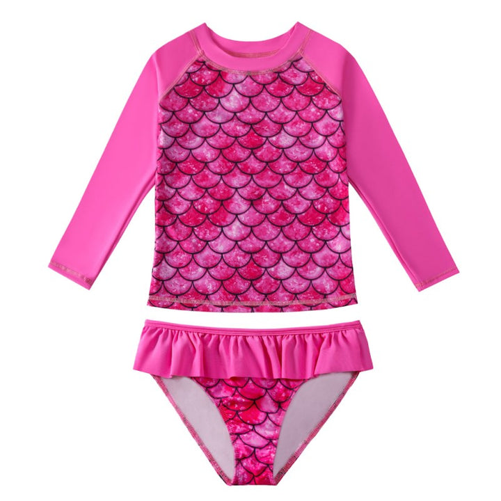 Girls Pink Animal Printed Swim Set