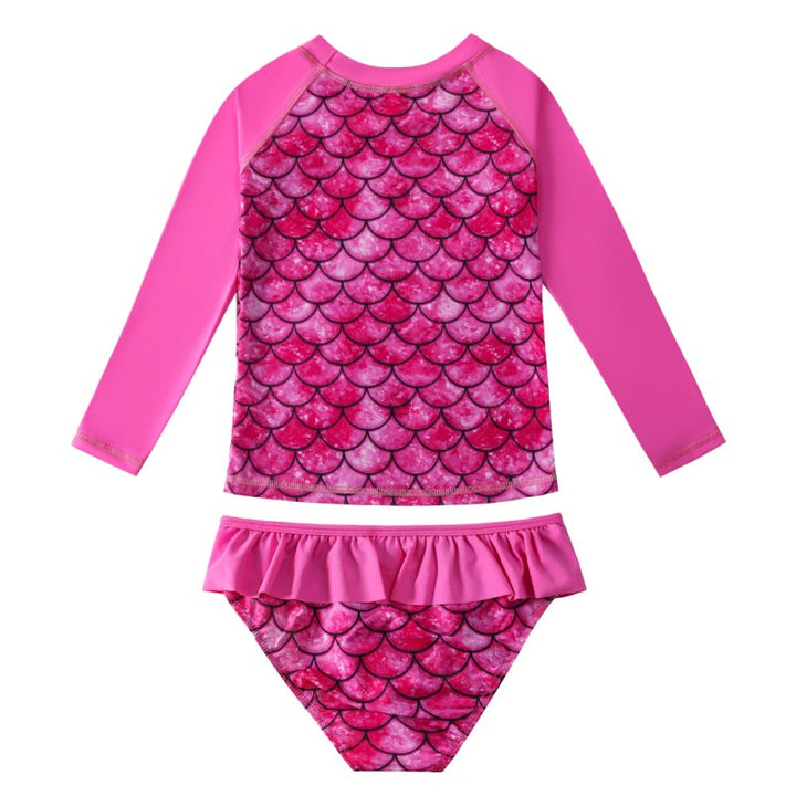 Girls Pink Animal Printed Swim Set
