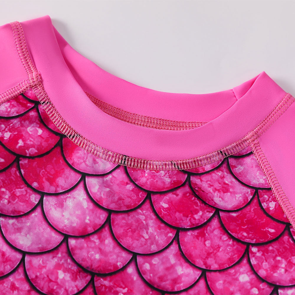 Girls Pink Animal Printed Swim Set