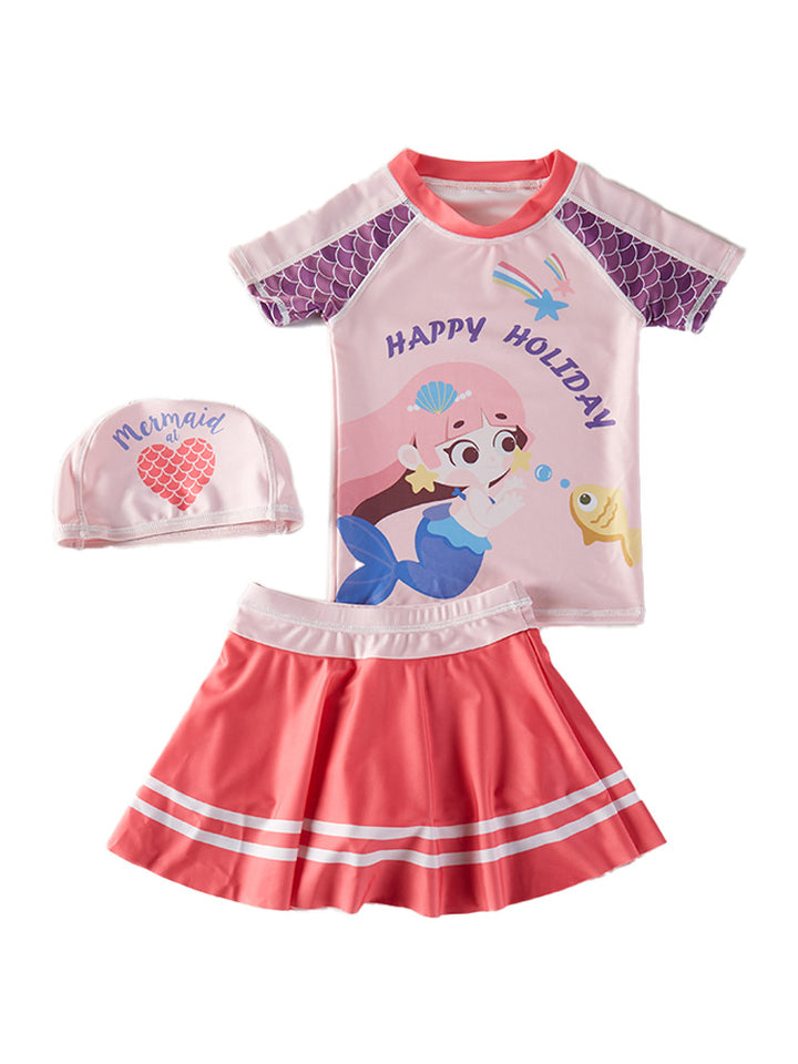 Girls Printed Swimming Set