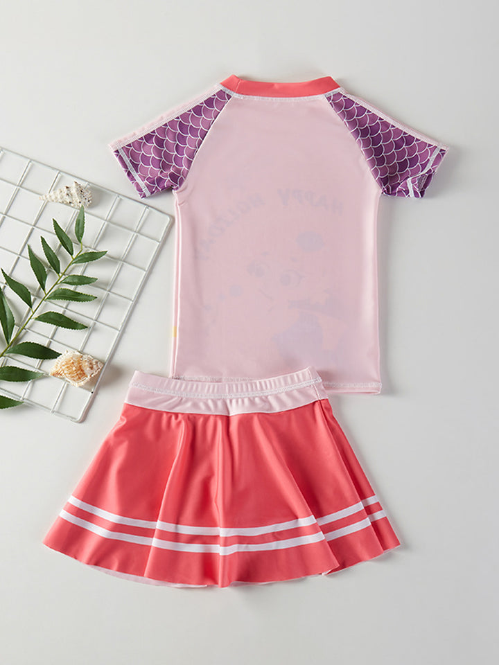 Girls Printed Swimming Set