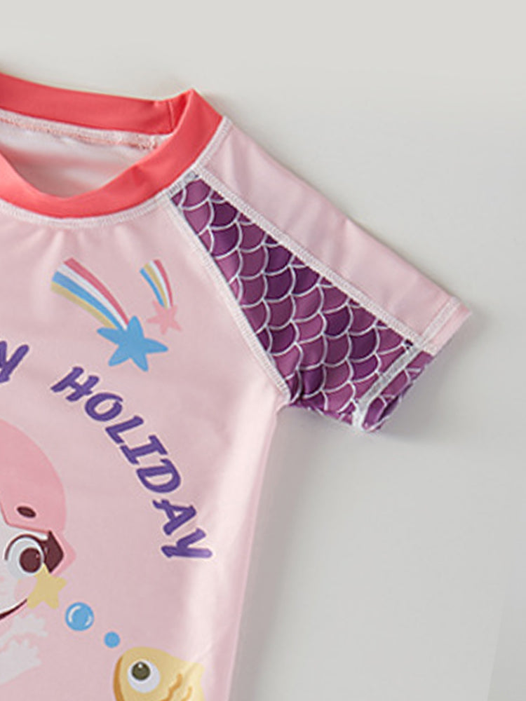 Girls Printed Swimming Set
