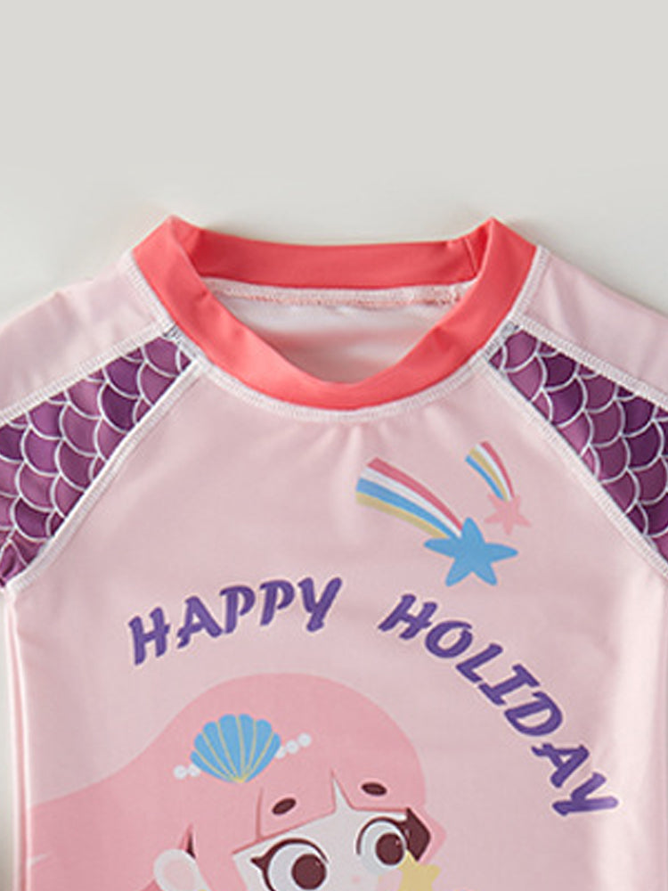 Girls Printed Swimming Set