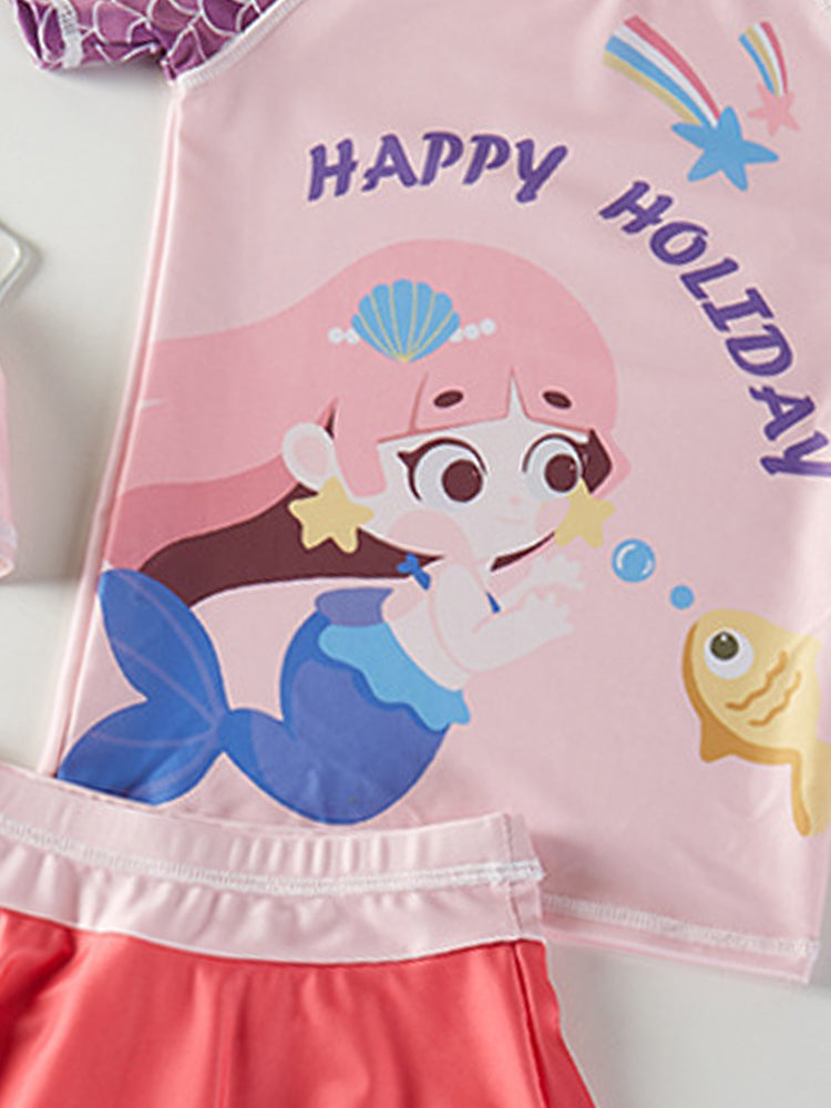 Girls Printed Swimming Set