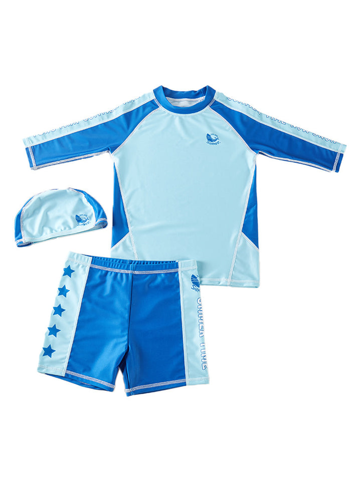 Boys Printed Round Neck Swim Set