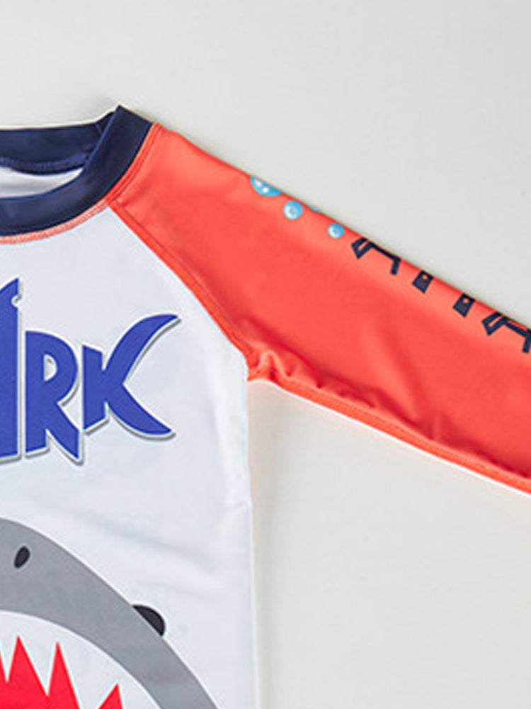 Boys Printed Round Neck Swim Set