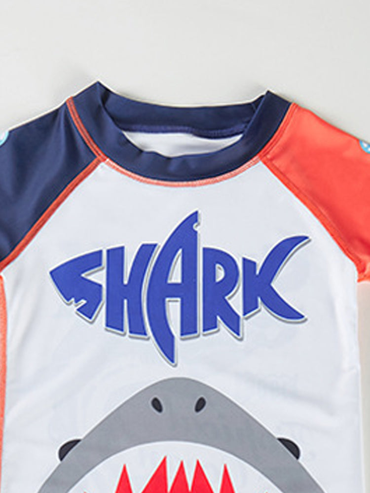 Boys Printed Round Neck Swim Set