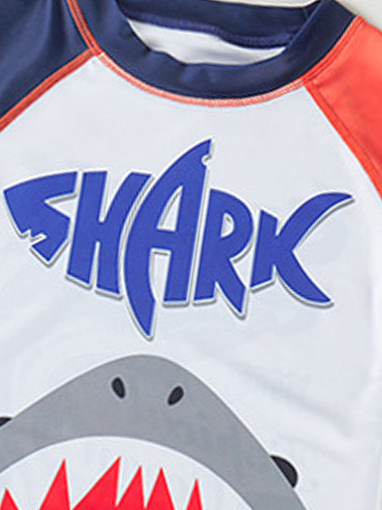 Boys Printed Round Neck Swim Set