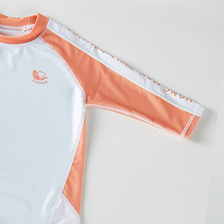 Girls Printed Round Neck Swim Set