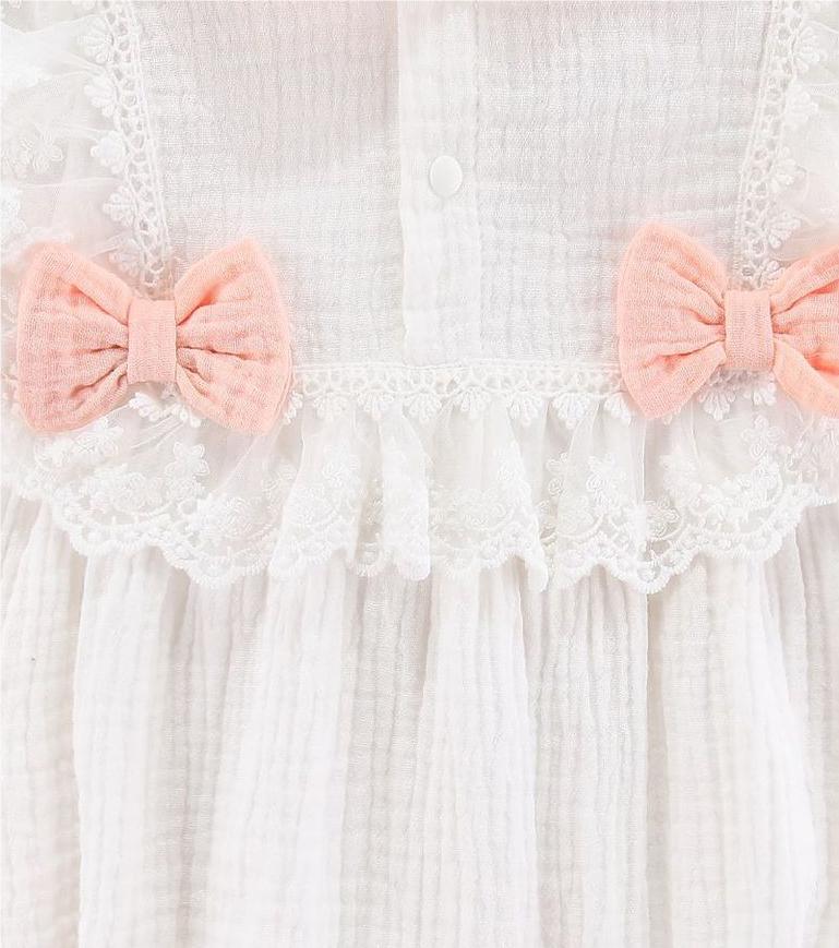 White Infant Girls Cotton Rompers