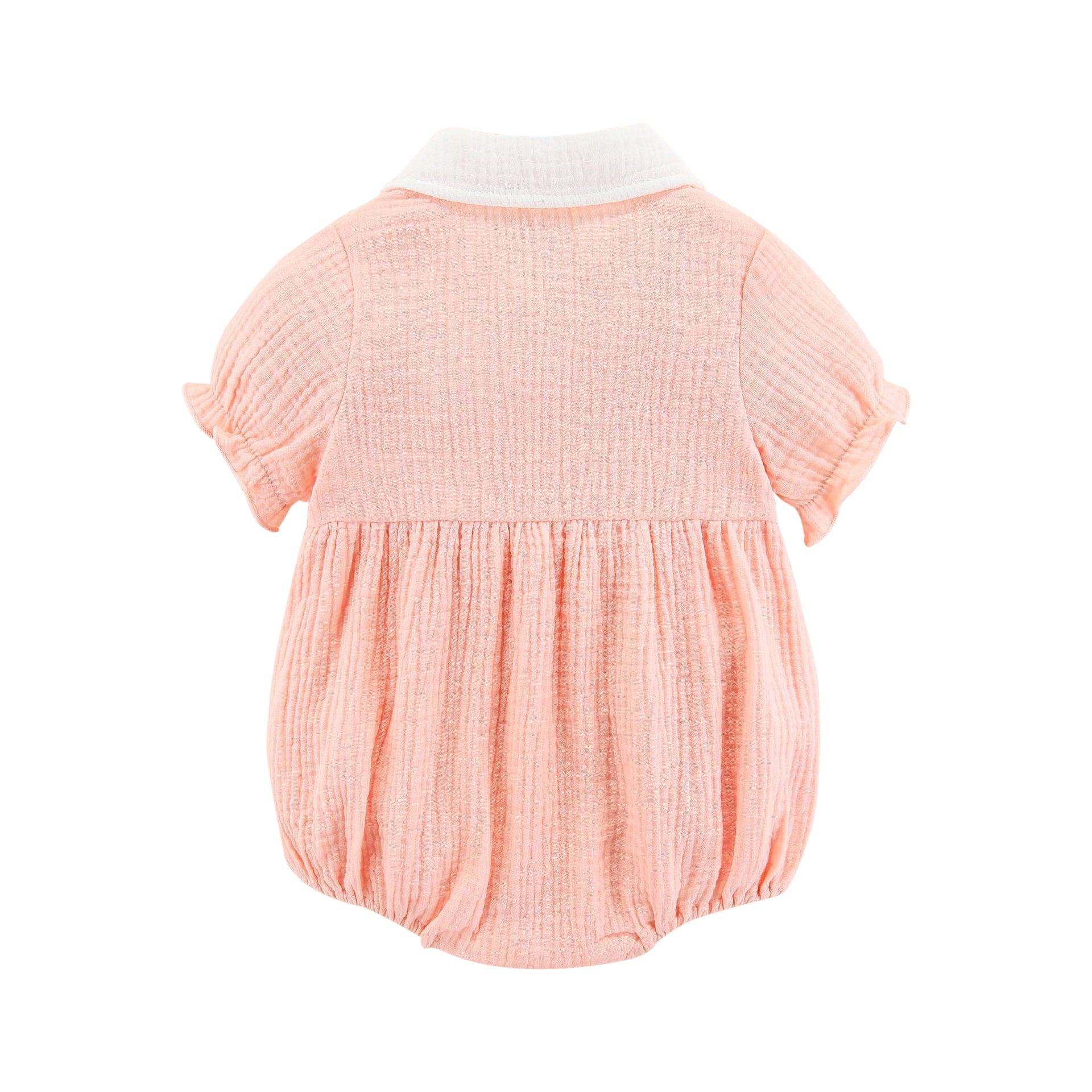 Infants Girls Pink Self Design Bow Cotton Bodysuit