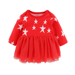 Infnats Girls Red Conversational Printed Fit & Flare Dress