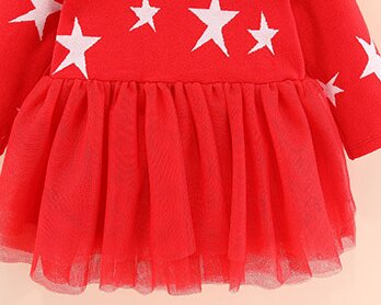 Infnats Girls Red Conversational Printed Fit & Flare Dress