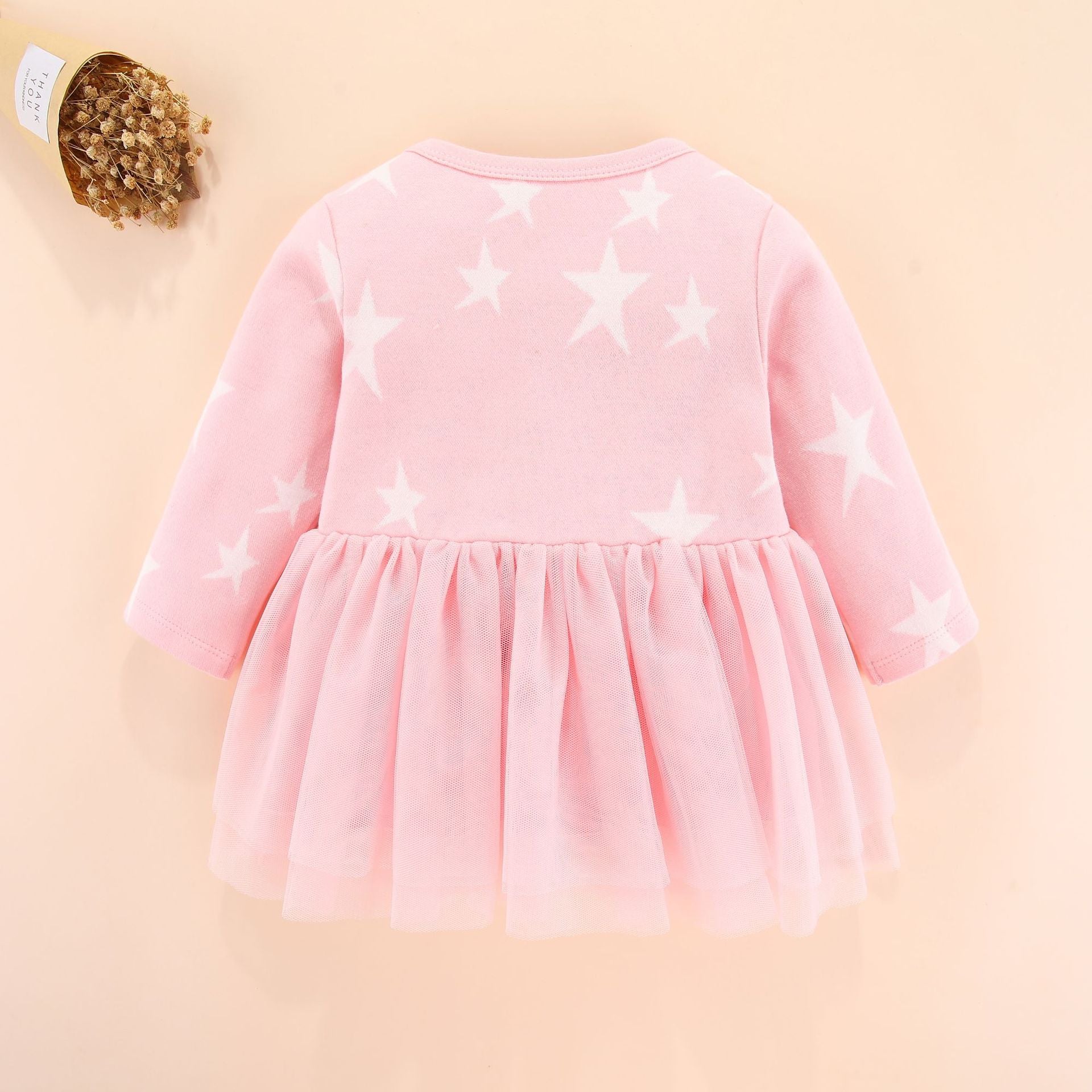 Infants Girls Pink Conversational Printed Cotton A-Line Dress