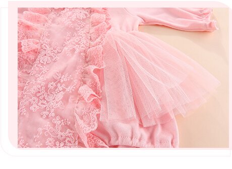 Pink Infant Girls Ruffle Detail Cotton Rompers