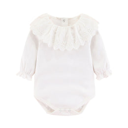 Infants Girls White Cotton Bodysuit