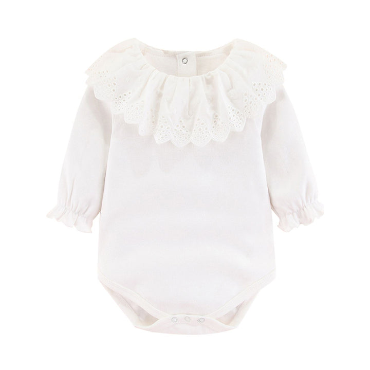 Infants Girls White Cotton Bodysuit