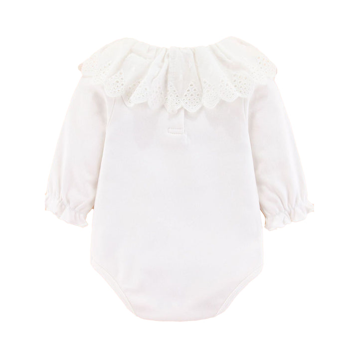 Infants Girls White Cotton Bodysuit