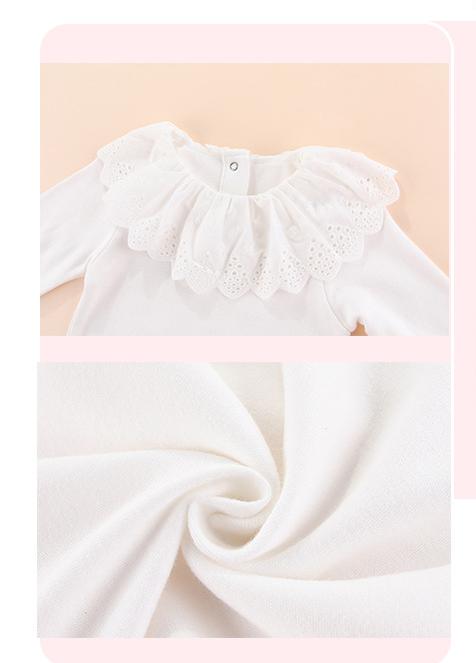Infants Girls White Cotton Bodysuit