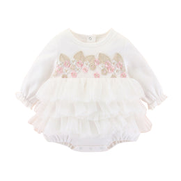 White Infant Girls Cotton Rompers