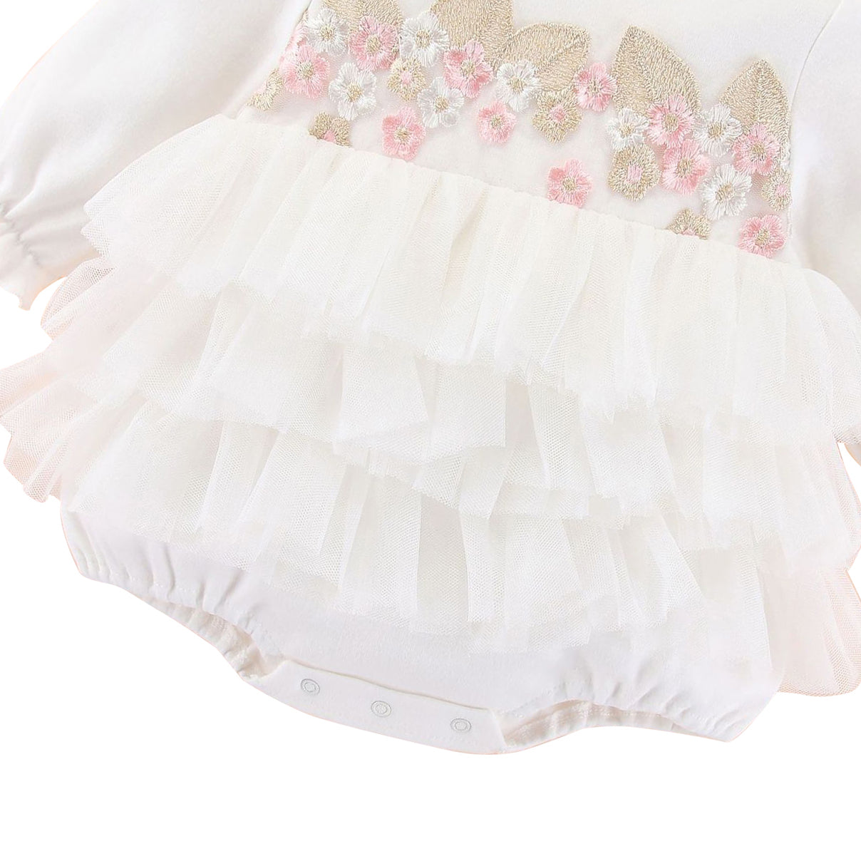 White Infant Girls Cotton Rompers