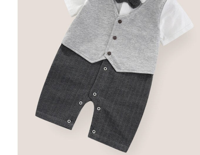 Kids Boys Grey Rompers