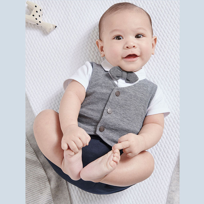 Kids Boys Grey Rompers
