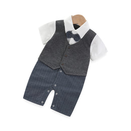 Boys Colourblocked Pure Cotton Rompers