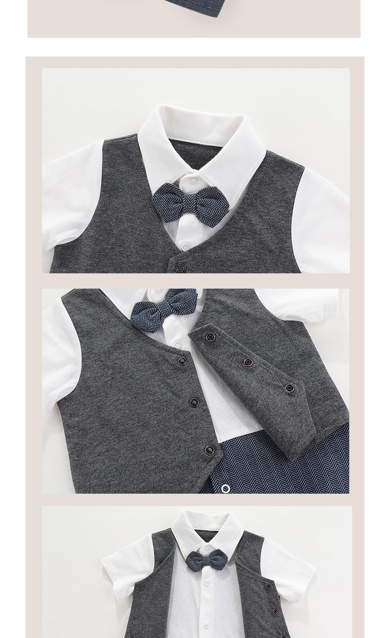 Boys Colourblocked Pure Cotton Rompers