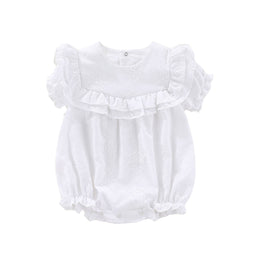 Kids-Girls Ruffles And Frills Detailed Rompers