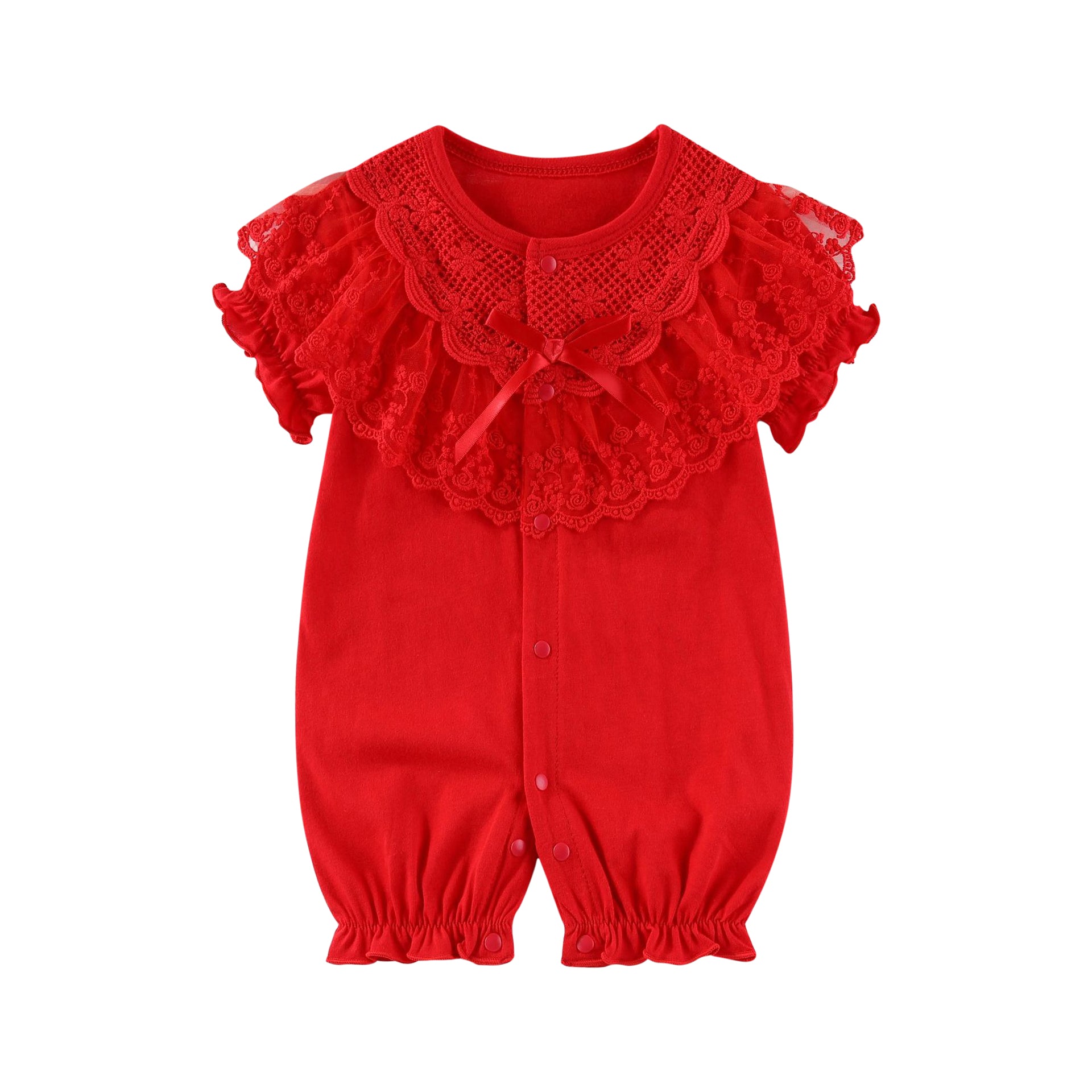 Infant Girls Self-Designed Cotton Rompers