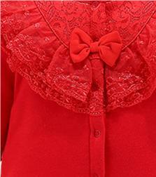 Infant Girls Red Cotton Rompers