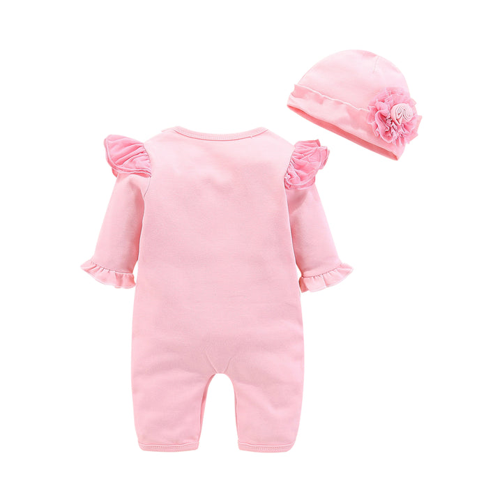 Infant Girls Pink Cotton Rompers