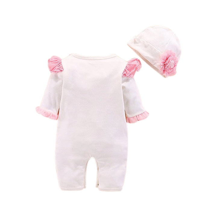 Infants Girls White Pure Cotton Rompers