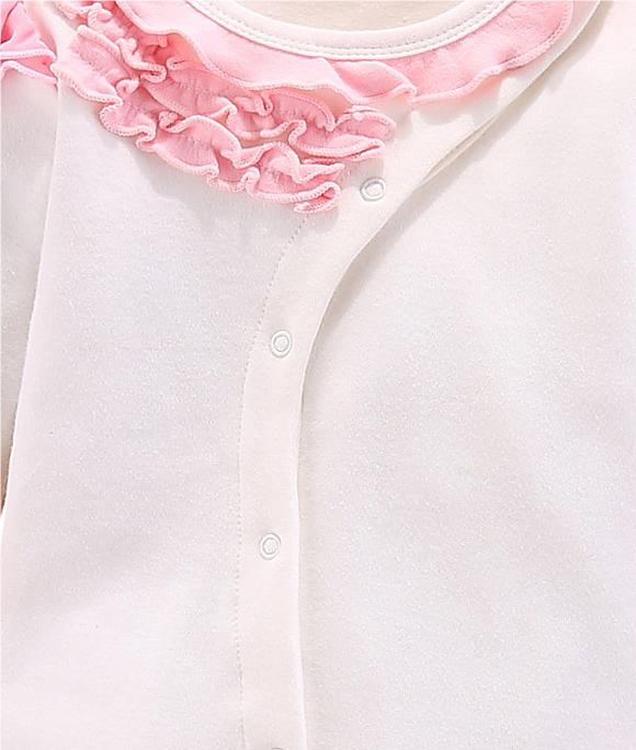 Infants Girls White Pure Cotton Rompers