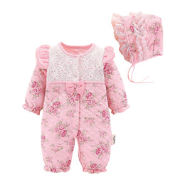 Pink Infants Girls Cotton Rompers