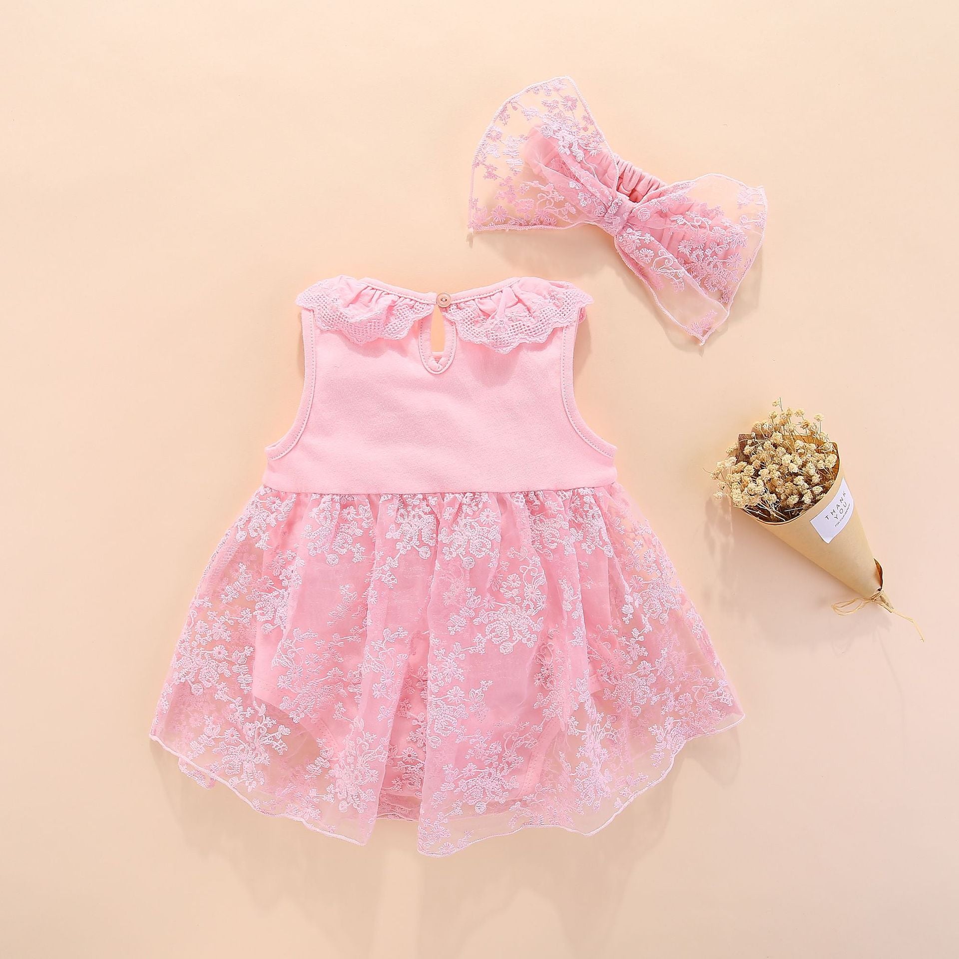 Kids-Girls Lace Detailed Dress Style Rompers