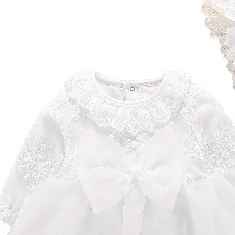 Kids-Girls Self Design Dress Style Rompers Comes With A Cap