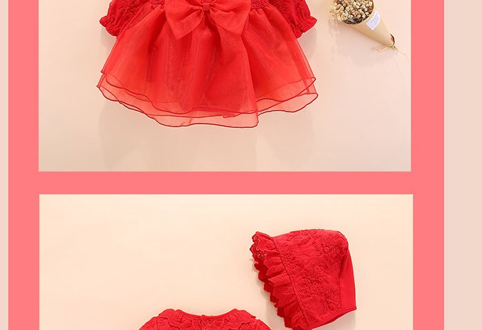Kids-Girls Self Design Dress Style Rompers Comes With A Cap