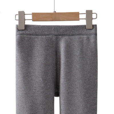 Boys Grey Striped High-Rise Easy Wash Joggers