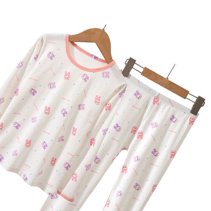 Girls Printed T-shirt with Pyjamas