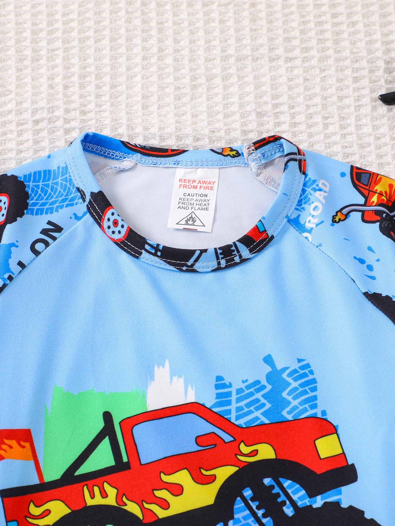Boys Blue & Red Printed T-shirt with Shorts