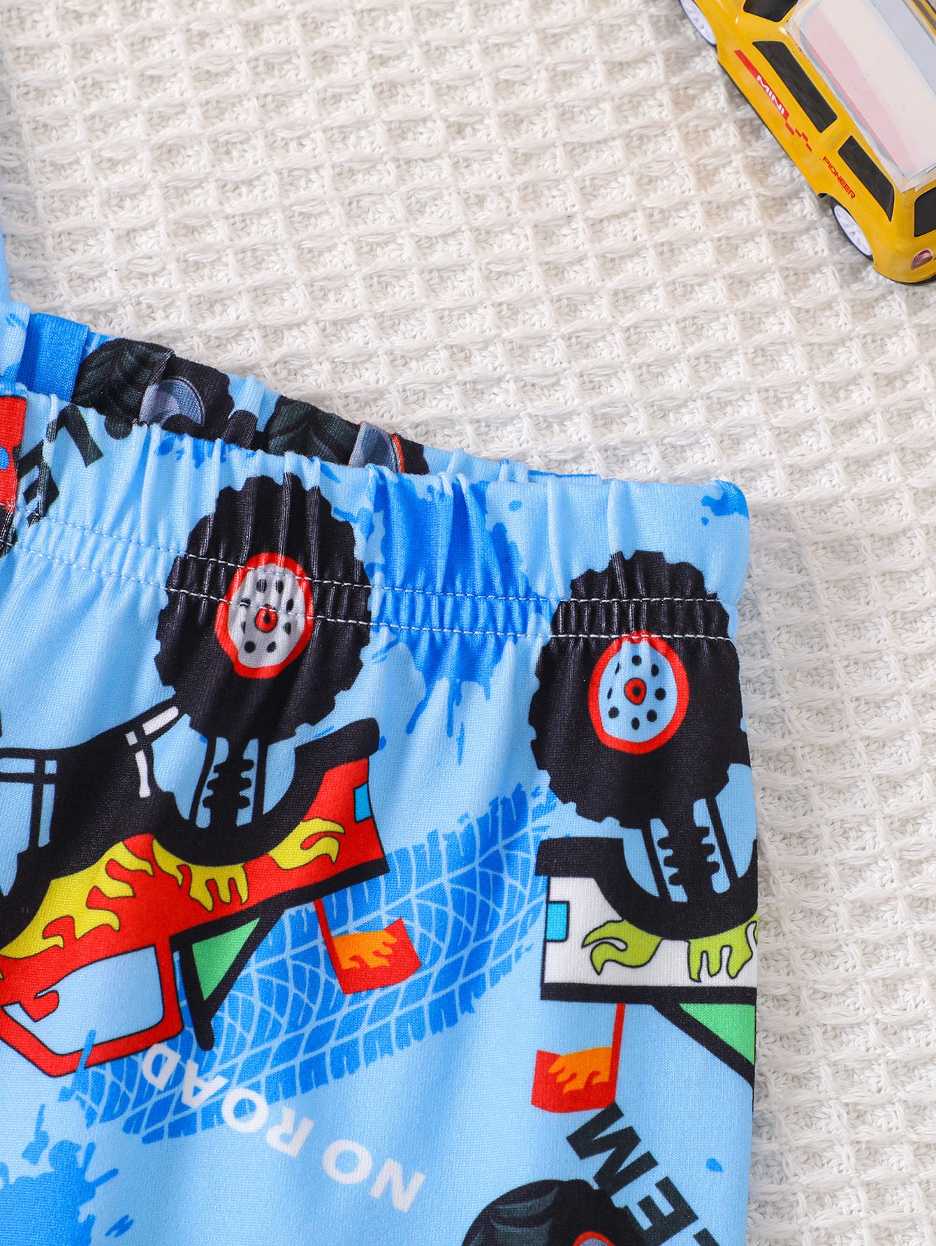 Boys Blue & Red Printed T-shirt with Shorts