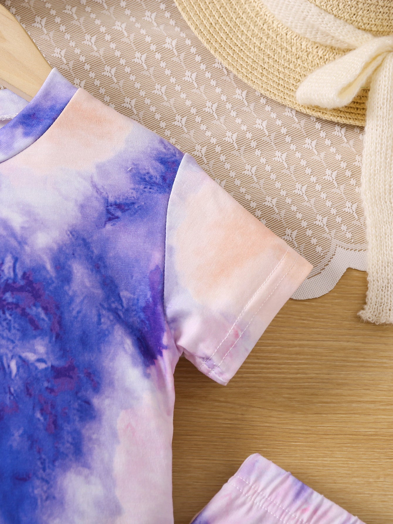 Girls Purple & Pink Dyed Top with Pyjamas